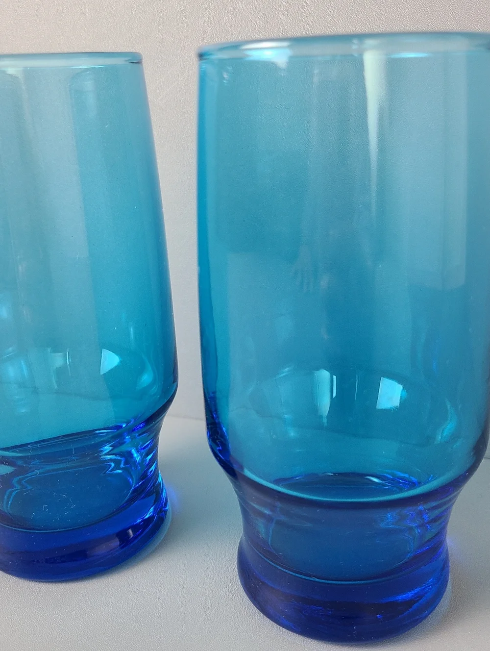 Anchor Hocking Teal Blue Ombre Tumbler Glasses- Set of Two